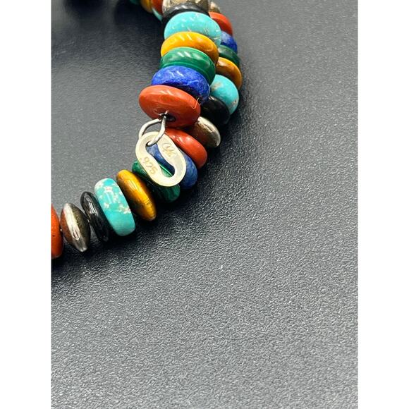 Carolyn Pollack Sterling Turquoise Onyx Malachite Jasper Lapis Coil Bracelet - Picture 4 of 6